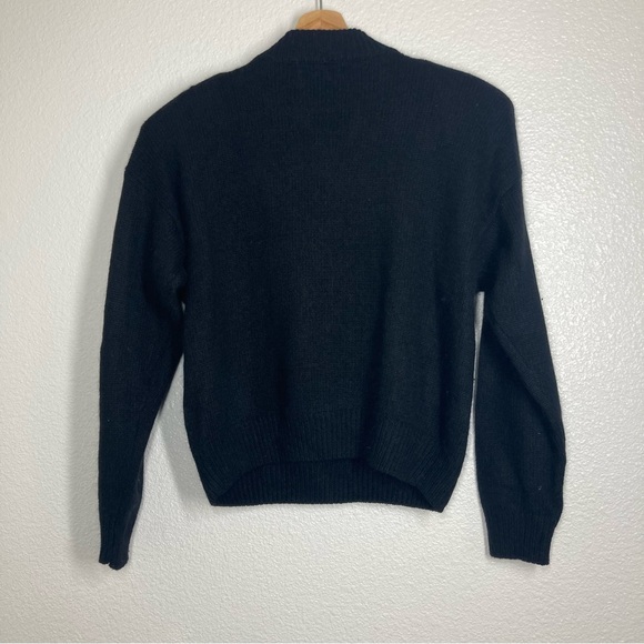 Vintage Pierre Cardin Silk Beaded Sweater Black L Rabbit Hair Shoulder Pads - Picture 8 of 14